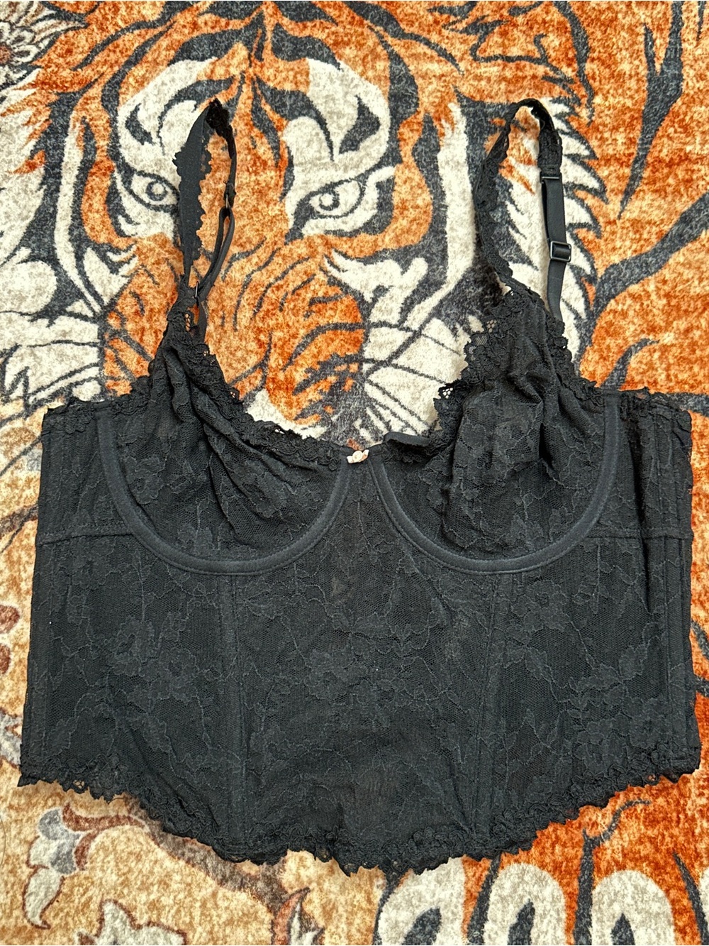 SKIMS Black Lace Longline Underwire Bralette